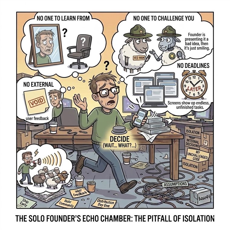 The Solo Founder's Echo Chamber: The Pitfall of Isolation